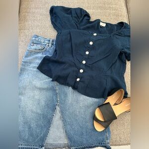 Navy Blue Blouse
